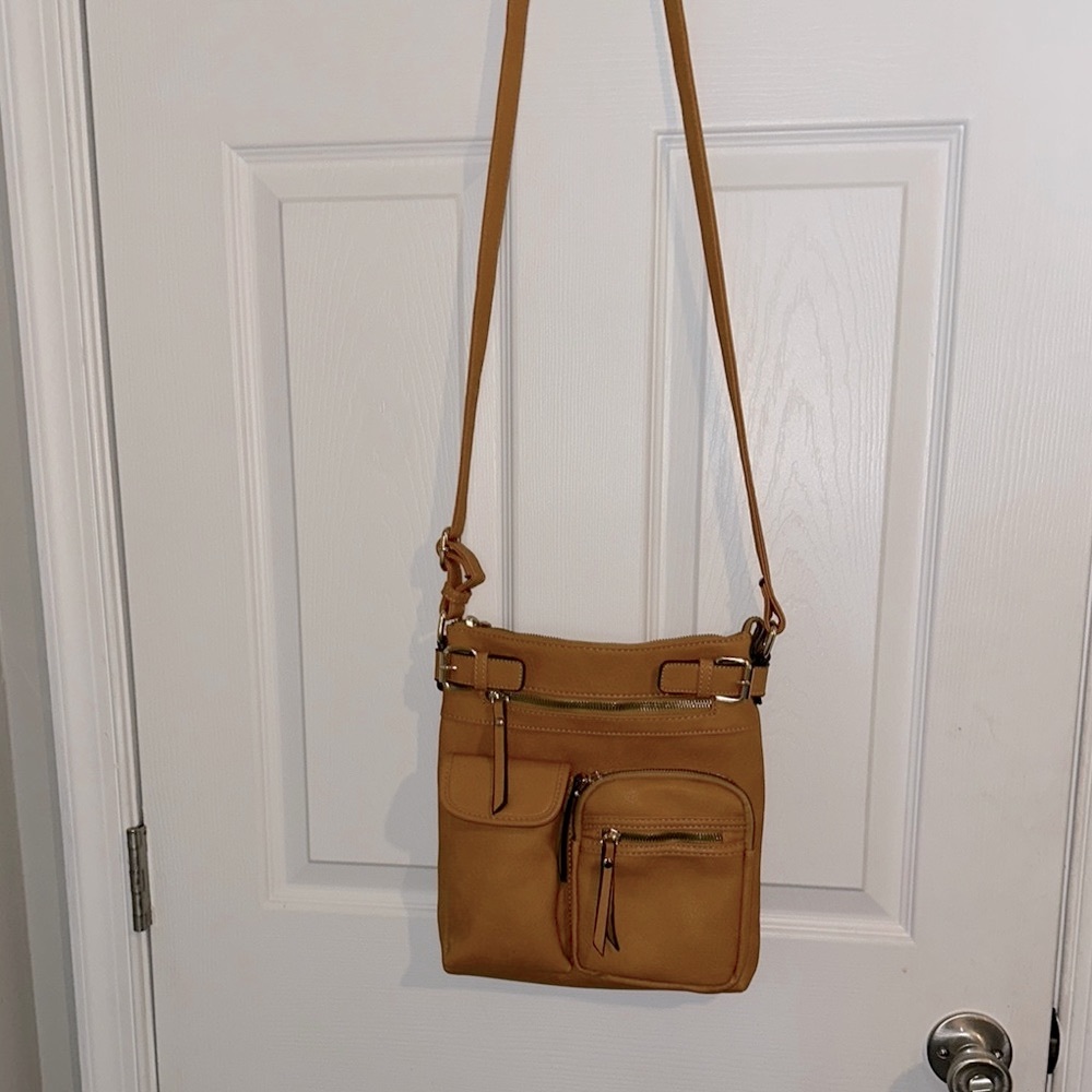 Crossbody Bag with Smooth Finish and Adjustable Strap